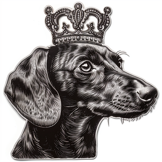 Dachshund Dog crowned Vinyl Decal Sticker for Car, Laptop, Tumbler and more # F013119
