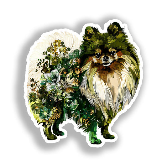 Pomeranian Dog Vinyl Decal Sticker for Car, Laptop, Tumbler and more # A017339-4" x 4"