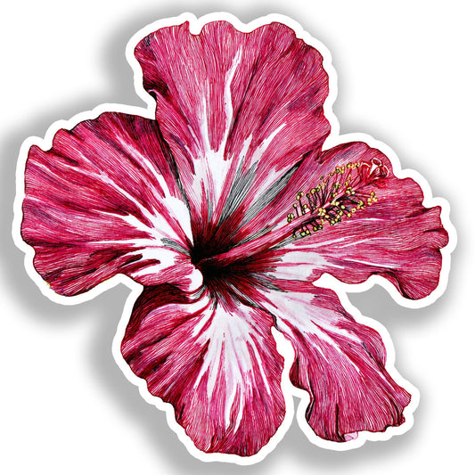 Hibiscus Flower Vinyl Decal Sticker for Car, Laptop, Tumbler and more # A019455-4" x 4"