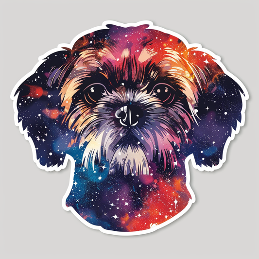 Adorable Shih Tzu Dog Expressive surreal Vinyl Decal Sticker for Car, Laptop, Tumbler and more # F018273