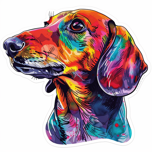 Dachshund Dog cartoon Vinyl Decal Sticker for Car, Laptop, Tumbler and more # F012884