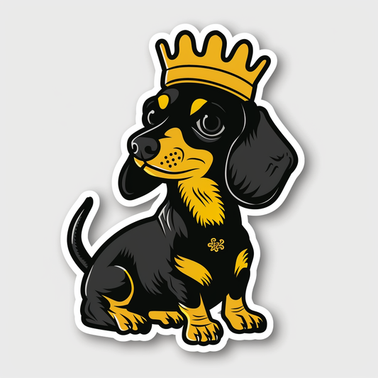 Dachshund Dog crowned Vinyl Decal Sticker for Car, Laptop, Tumbler and more # F013208