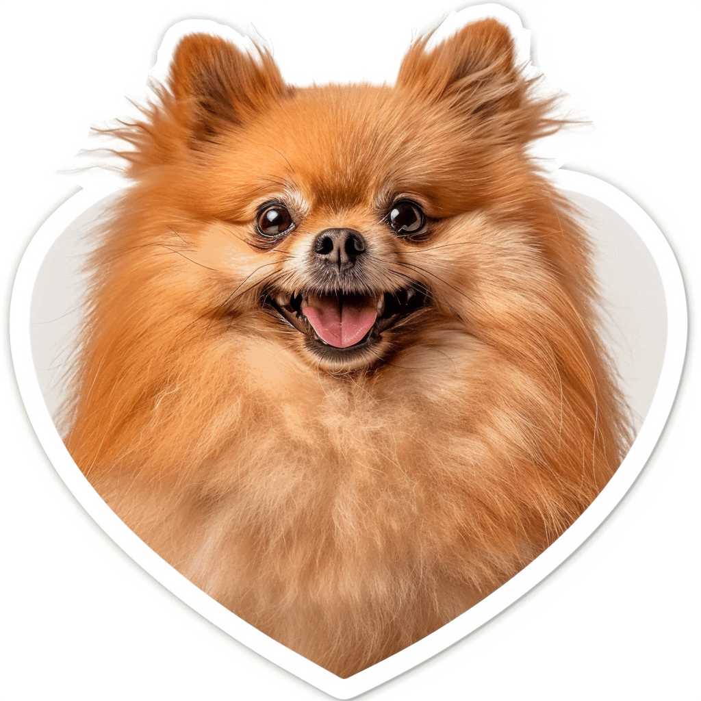 Sticker of a Pomeranian Dog majestic Expressive surreal Heartcore Vinyl Decal Sticker for Car, Laptop, Tumbler and more # F014034