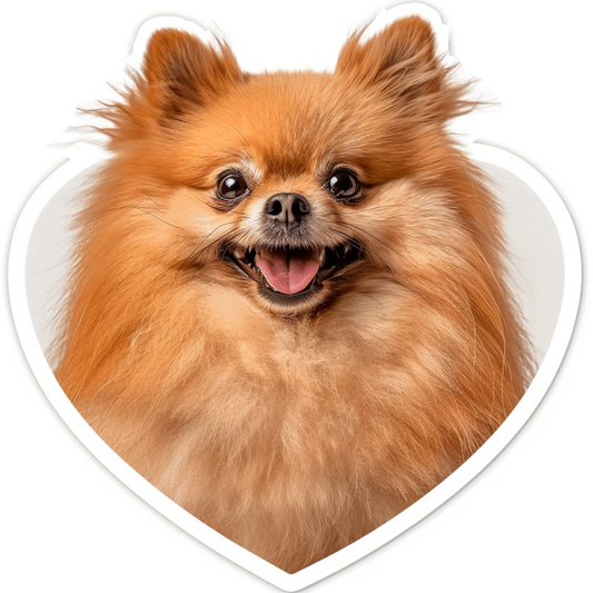 Sticker of a Pomeranian Dog majestic Expressive surreal Heartcore Vinyl Decal Sticker for Car, Laptop, Tumbler and more # F014034
