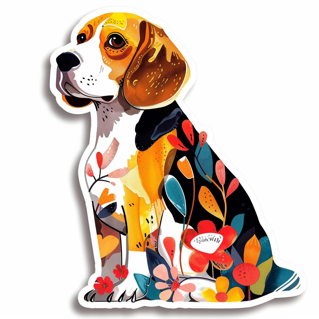 Beagle dog Vinyl Decal Sticker for Car, Laptop, Tumbler and more # F012166