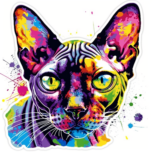 Sphynx Cat Vinyl Decal Sticker for Car, Laptop, Tumbler and more # F010002