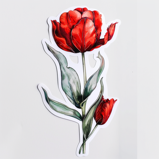 Sticker of a Tulip flower Vinyl Decal Sticker for Car, Laptop, Tumbler and more # F023443
