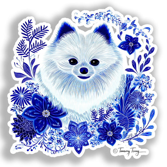 Pomeranian Dog Vinyl Decal Sticker for Car, Laptop, Tumbler and more # A017238-4" x 4"