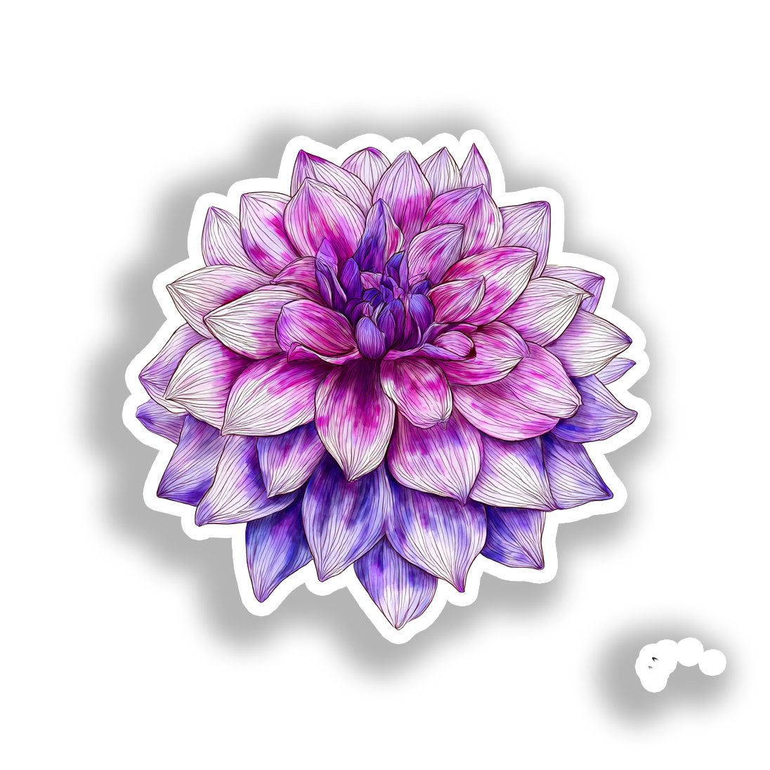 Dahlia Flower Vinyl Decal Sticker for Car, Laptop, Tumbler and more # A019701-4" x 4"