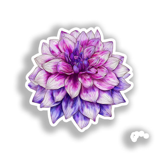 Dahlia Flower Vinyl Decal Sticker for Car, Laptop, Tumbler and more # A019701-4" x 4"
