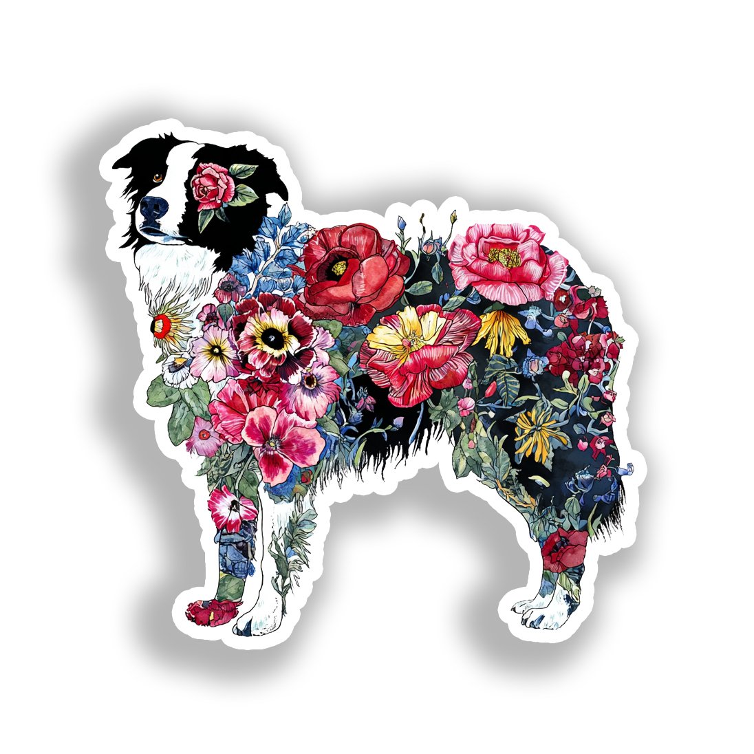 Border Callie Dog Vinyl Decal Sticker for Car, Laptop, Tumbler and more # A019028-4" x 4"