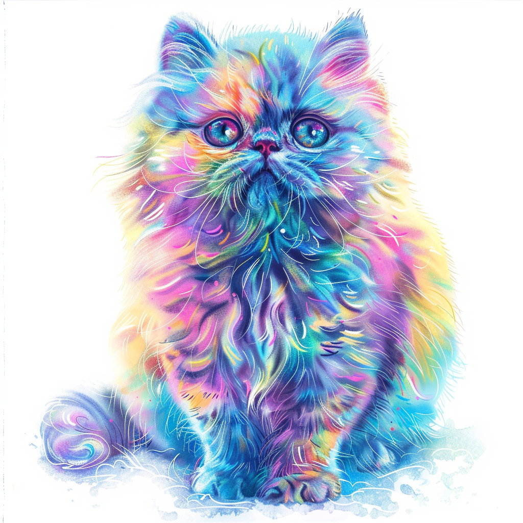 Sticker of a Persian Cat majestic Expressive surreal Vinyl Decal Sticker for Car, Laptop, Tumbler and more # F016318