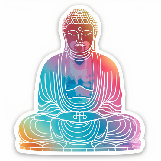 Sticker of a Buddha majestic Expressive surreal Vinyl Decal Sticker for Car, Laptop, Tumbler and more # F016898