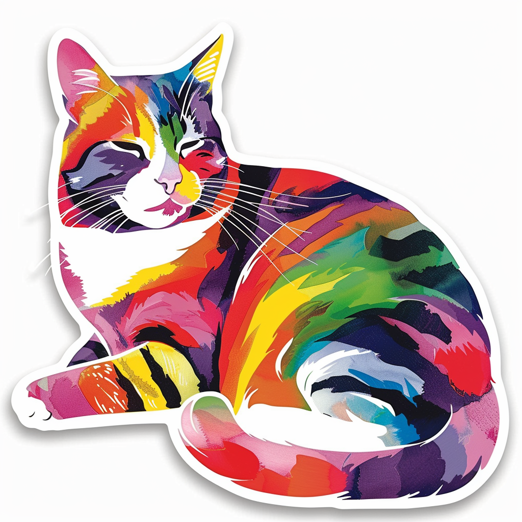 American Shorthair Cat majestic Expressive surreal Vinyl Decal Sticker for Car, Laptop, Tumbler and more # F018673