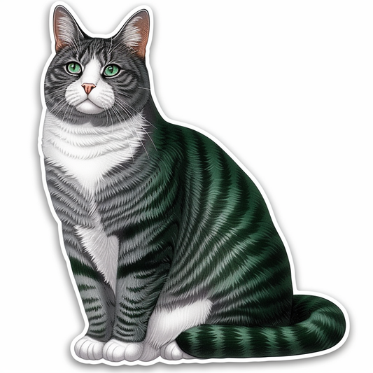 American Shorthair Cat majestic Expressive surreal Vinyl Decal Sticker for Car, Laptop, Tumbler and more # F018577