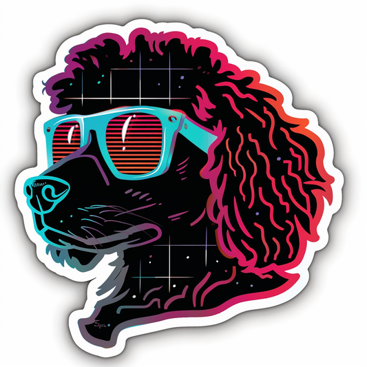 Poodle Dog cyber punk Vinyl Decal Sticker for Car, Laptop, Tumbler and more # F012595