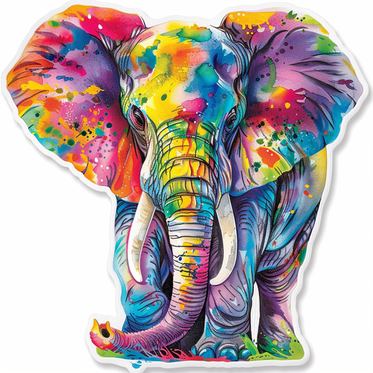 Elephant Expressive surreal Vinyl Decal Sticker for Car, Laptop, Tumbler and more # F022158-4" x 4"
