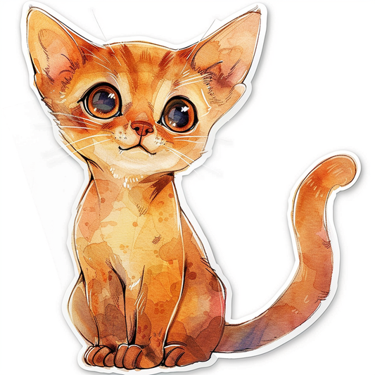 Abyssinian Cat astronaut majestic Expressive surreal Vinyl Decal Sticker for Car, Laptop, Tumbler and more # F021290-4" x 4"