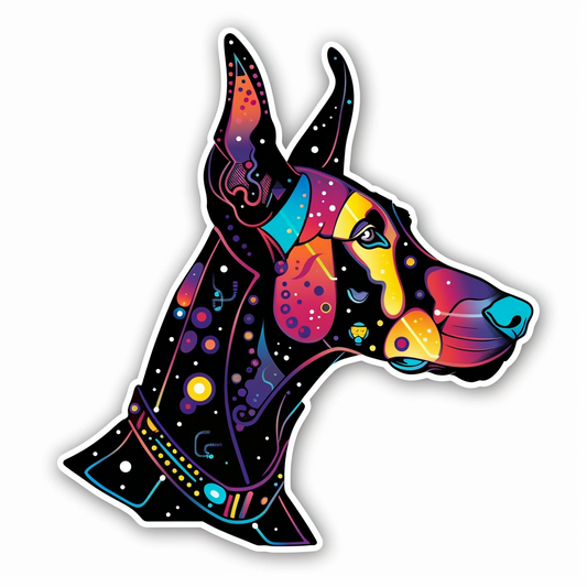 Adorable Great Dane Dog Expressive surreal Vinyl Decal Sticker for Car, Laptop, Tumbler and more # F017929