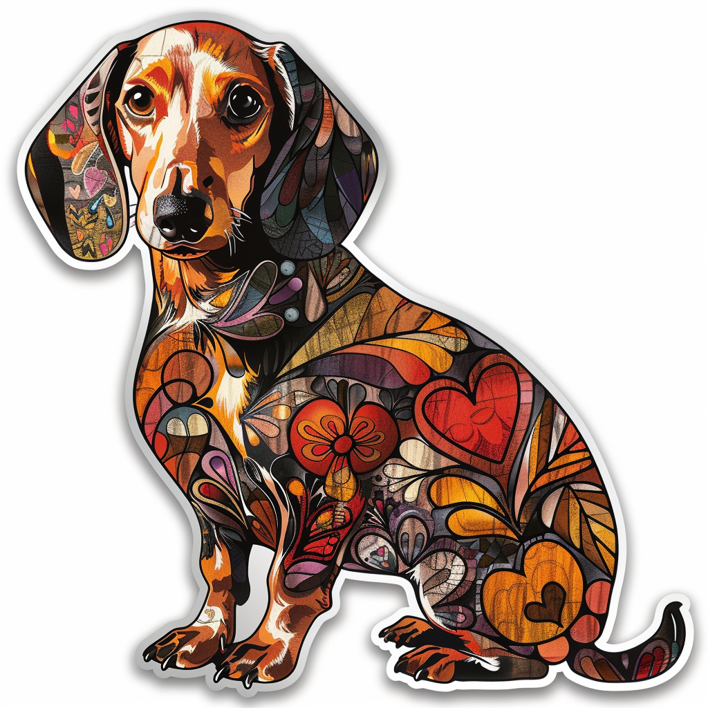 Dachshund Dog Heartcore Vinyl Decal Sticker for Car, Laptop, Tumbler and more # F012814