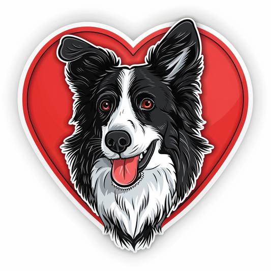 Border Collie Dog majestic Expressive surreal Vinyl Decal Sticker for Car, Laptop, Tumbler and more # F021835-4" x 4"