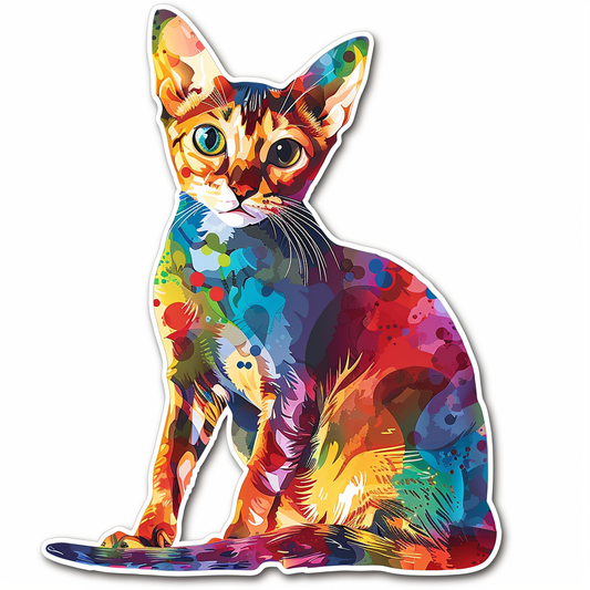 Abyssinian Cat astronaut majestic Expressive surreal Vinyl Decal Sticker for Car, Laptop, Tumbler and more # F021120-4" x 4"