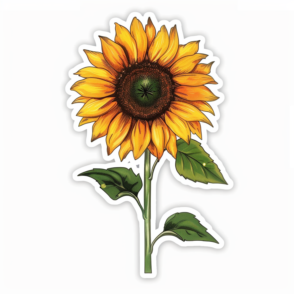 Sunflower flower majestic Expressive surreal Vinyl Decal Sticker for Car, Laptop, Tumbler and more # F023118