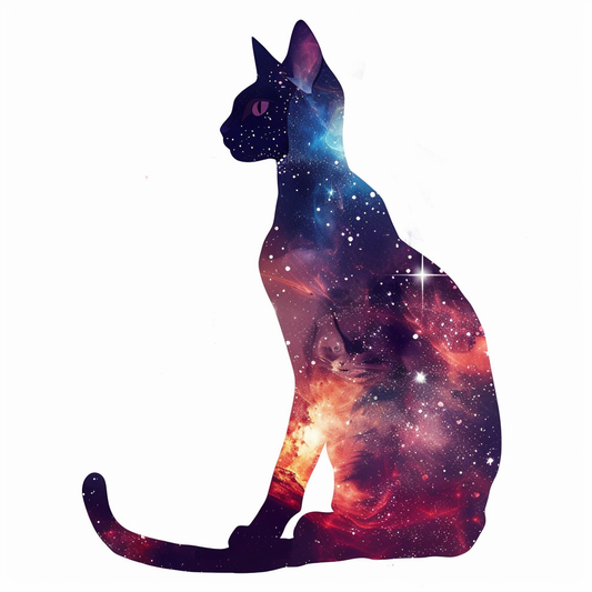 Abyssinian Cat astronaut majestic Expressive surreal Vinyl Decal Sticker for Car, Laptop, Tumbler and more # F021225-4" x 4"