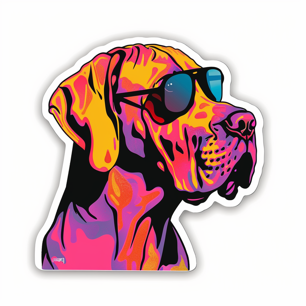 Great Dane Dog Expressive surreal Vinyl Decal Sticker for Car, Laptop, Tumbler and more # F022676