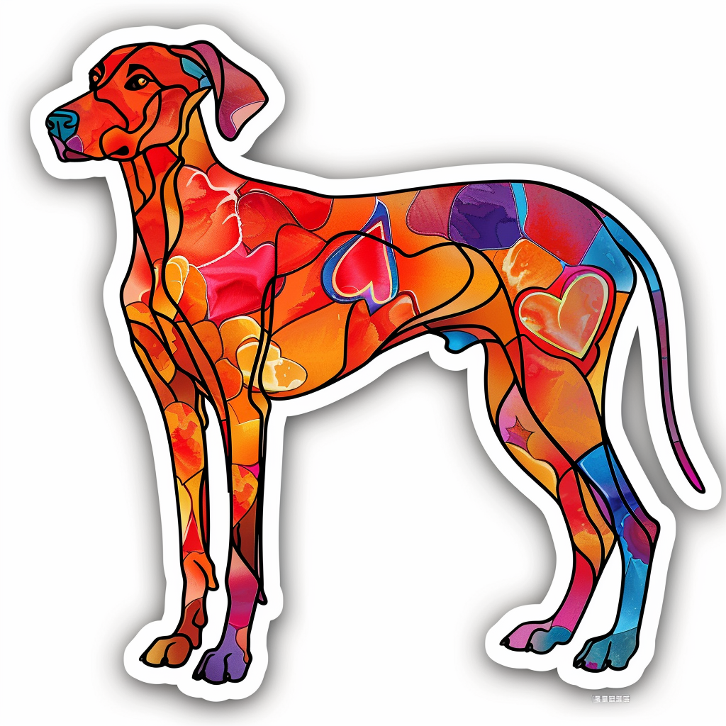 Adorable Great Dane Dog Expressive surreal Vinyl Decal Sticker for Car, Laptop, Tumbler and more # F018032