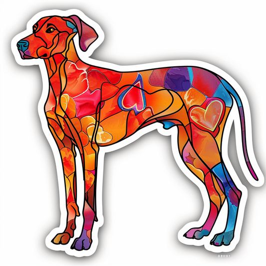 Adorable Great Dane Dog Expressive surreal Vinyl Decal Sticker for Car, Laptop, Tumbler and more # F018032
