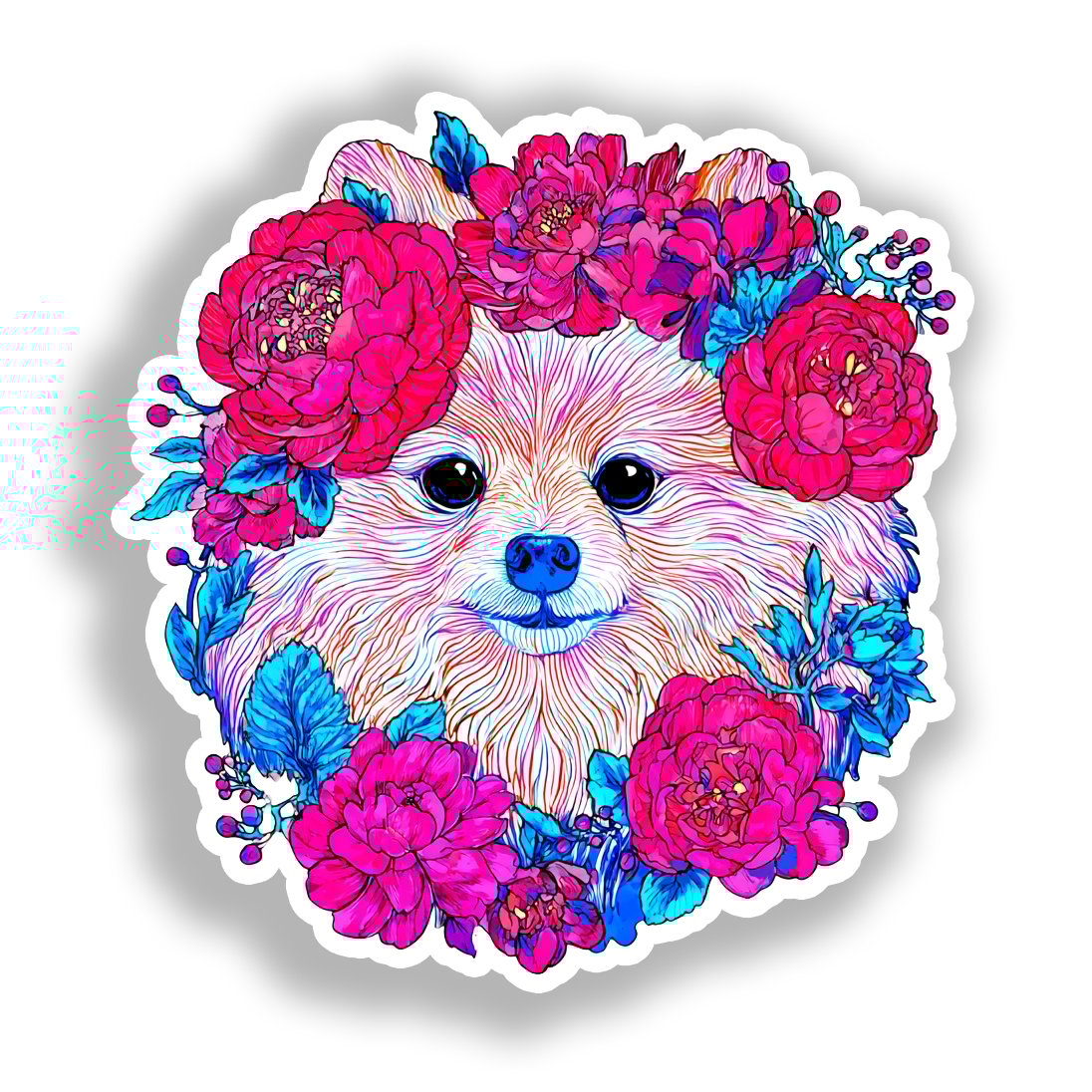 Pomeranian Dog Vinyl Decal Sticker for Car, Laptop, Tumbler and more # A017367-4" x 4"