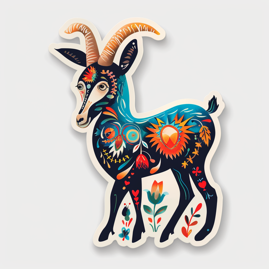 Goat majestic Expressive surreal Vinyl Decal Sticker for Car, Laptop, Tumbler and more # F020717-4" x 4"