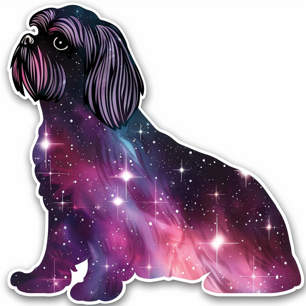 Adorable Shih Tzu Dog Expressive surreal Vinyl Decal Sticker for Car, Laptop, Tumbler and more # F018246