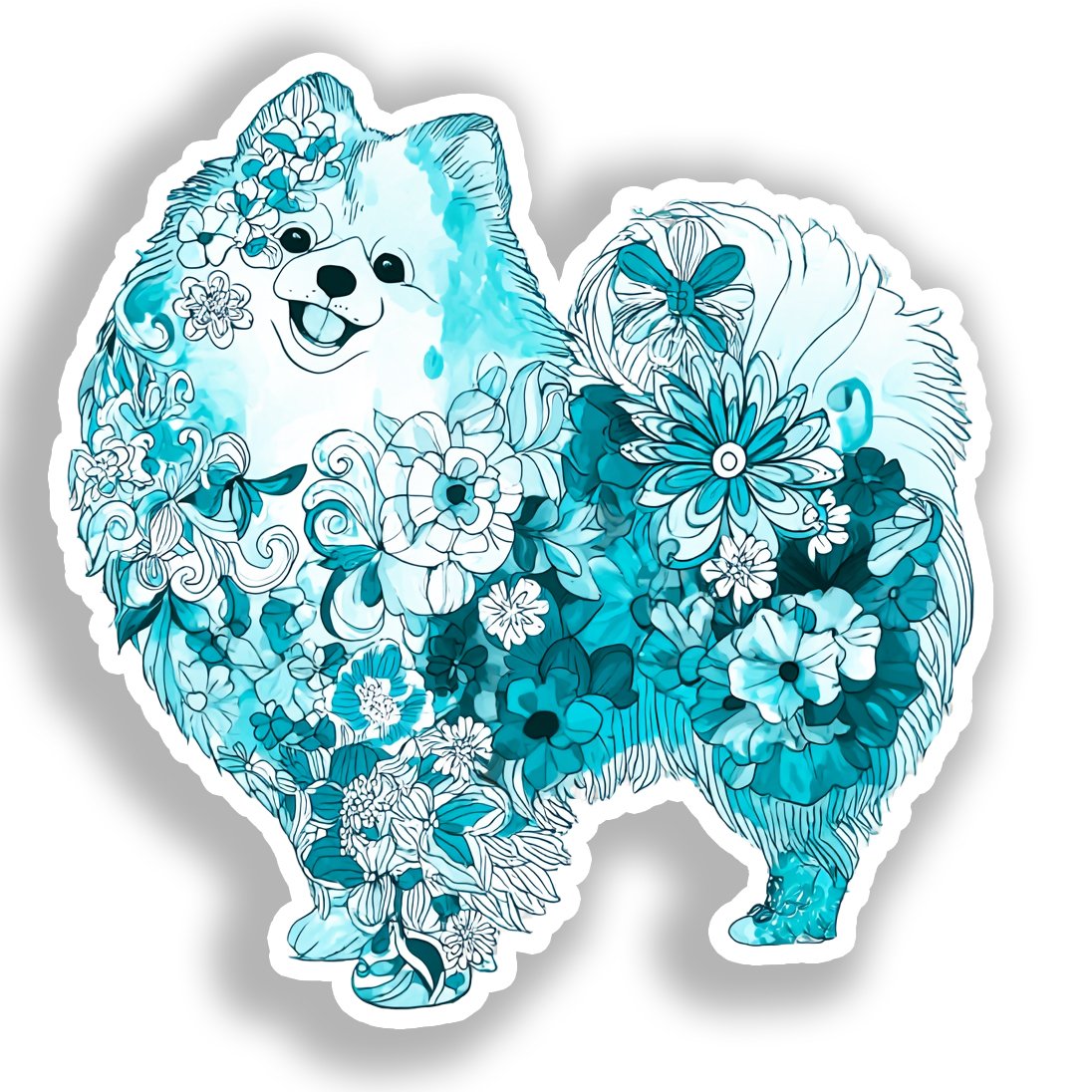 Pomeranian Dog Vinyl Decal Sticker for Car, Laptop, Tumbler and more # A017498-4" x 4"