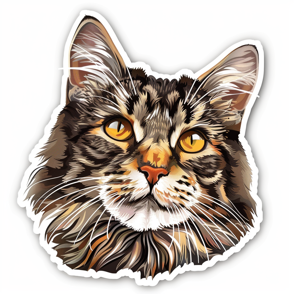 Maine Coon cat Vinyl Decal Sticker for Car, Laptop, Tumbler and more # F07750