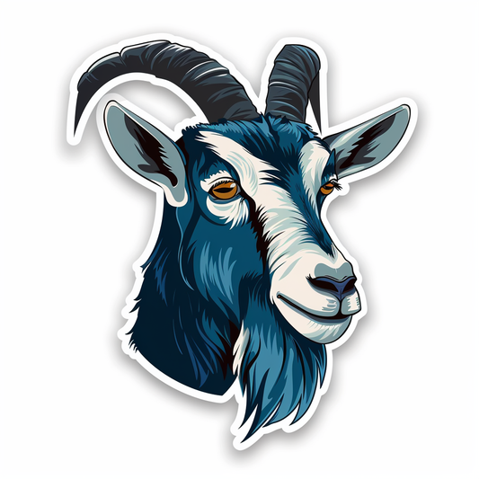 Goat majestic Expressive surreal Vinyl Decal Sticker for Car, Laptop, Tumbler and more # F020501-4" x 4"