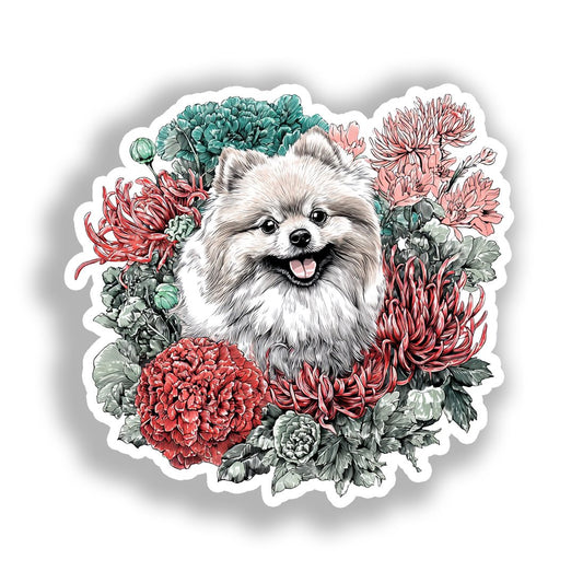 Pomeranian Dog Vinyl Decal Sticker for Car, Laptop, Tumbler and more # A017507-4" x 4"