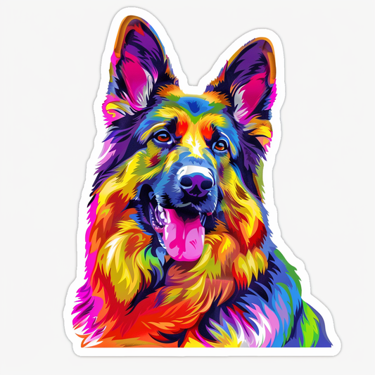 German Shepherd Dog cartoon Vinyl Decal Sticker for Car, Laptop, Tumbler and more # F011589