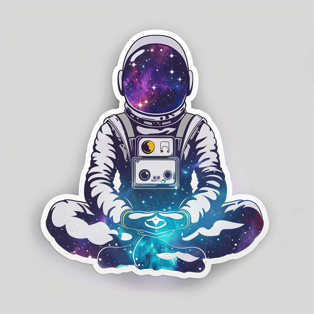 Astronaut majestic Expressive surreal Vinyl Decal Sticker for Car, Laptop, Tumbler and more # F016991