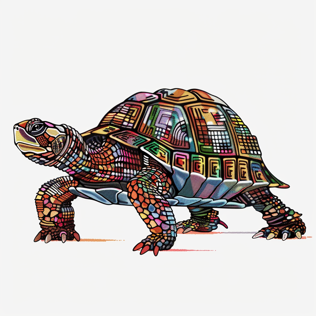 Sticker of a turtle majestic Expressive surreal Vinyl Decal Sticker for Car, Laptop, Tumbler and more # F022033