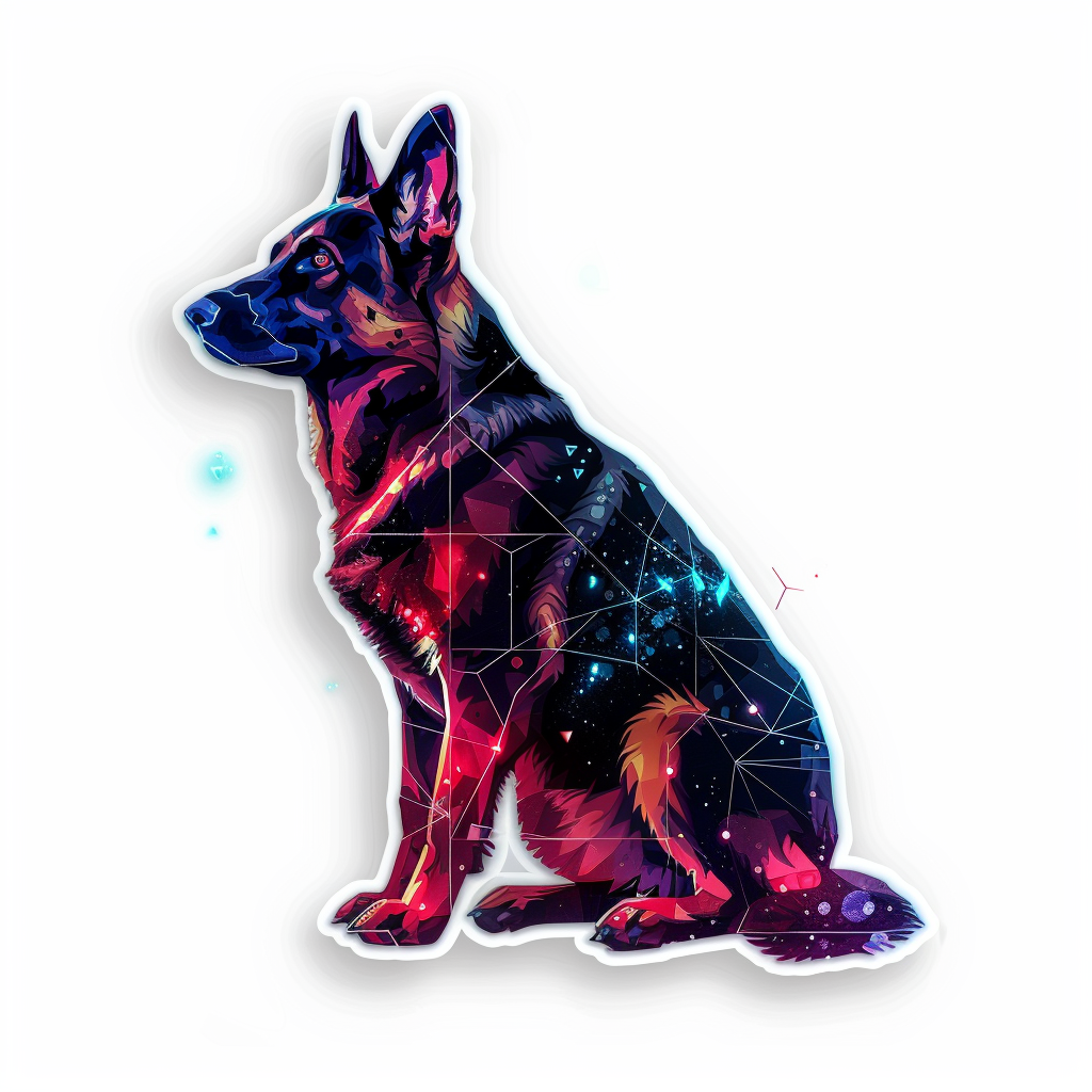 German Shepherd Dog cyber punk Vinyl Decal Sticker for Car, Laptop, Tumbler and more # F011525