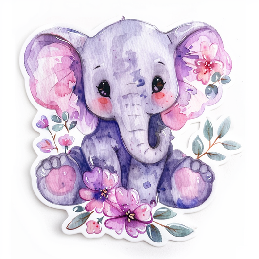 Elephant Expressive surreal Vinyl Decal Sticker for Car, Laptop, Tumbler and more # F022302-4" x 4"