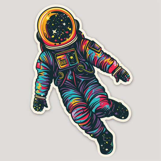 Sticker of a Astronaut majestic Expressive surreal Vinyl Decal Sticker for Car, Laptop, Tumbler and more # F016918