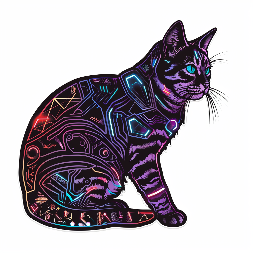 American Shorthair Cat majestic Expressive surreal Vinyl Decal Sticker for Car, Laptop, Tumbler and more # F018644