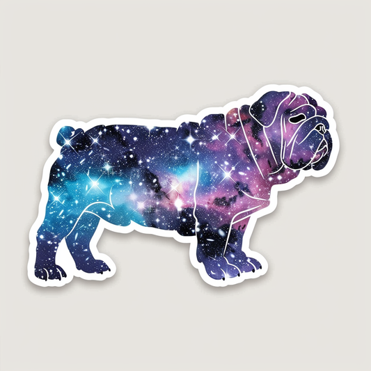 Bulldog Dog galaxy majestic Expressive surreal Vinyl Decal Sticker for Car, Laptop, Tumbler and more # F017519