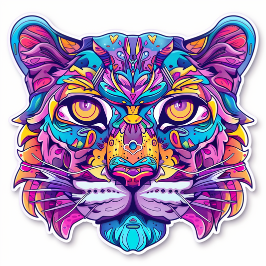 Leopard majestic Expressive surreal Vinyl Decal Sticker for Car, Laptop, Tumbler and more # F022578