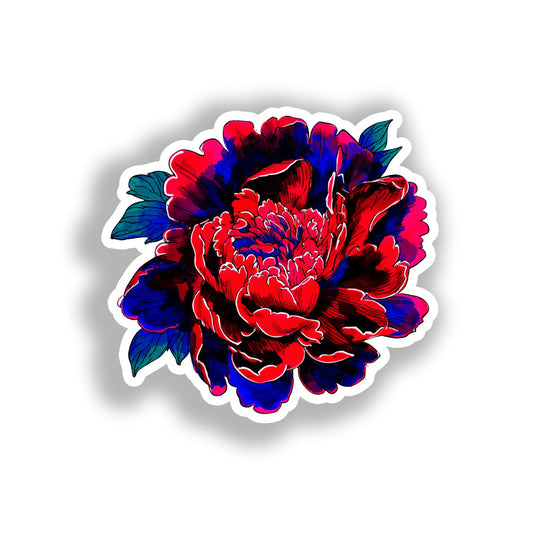 Peony Flower Vinyl Decal Sticker for Car, Laptop, Tumbler and more # A019300-4" x 4"