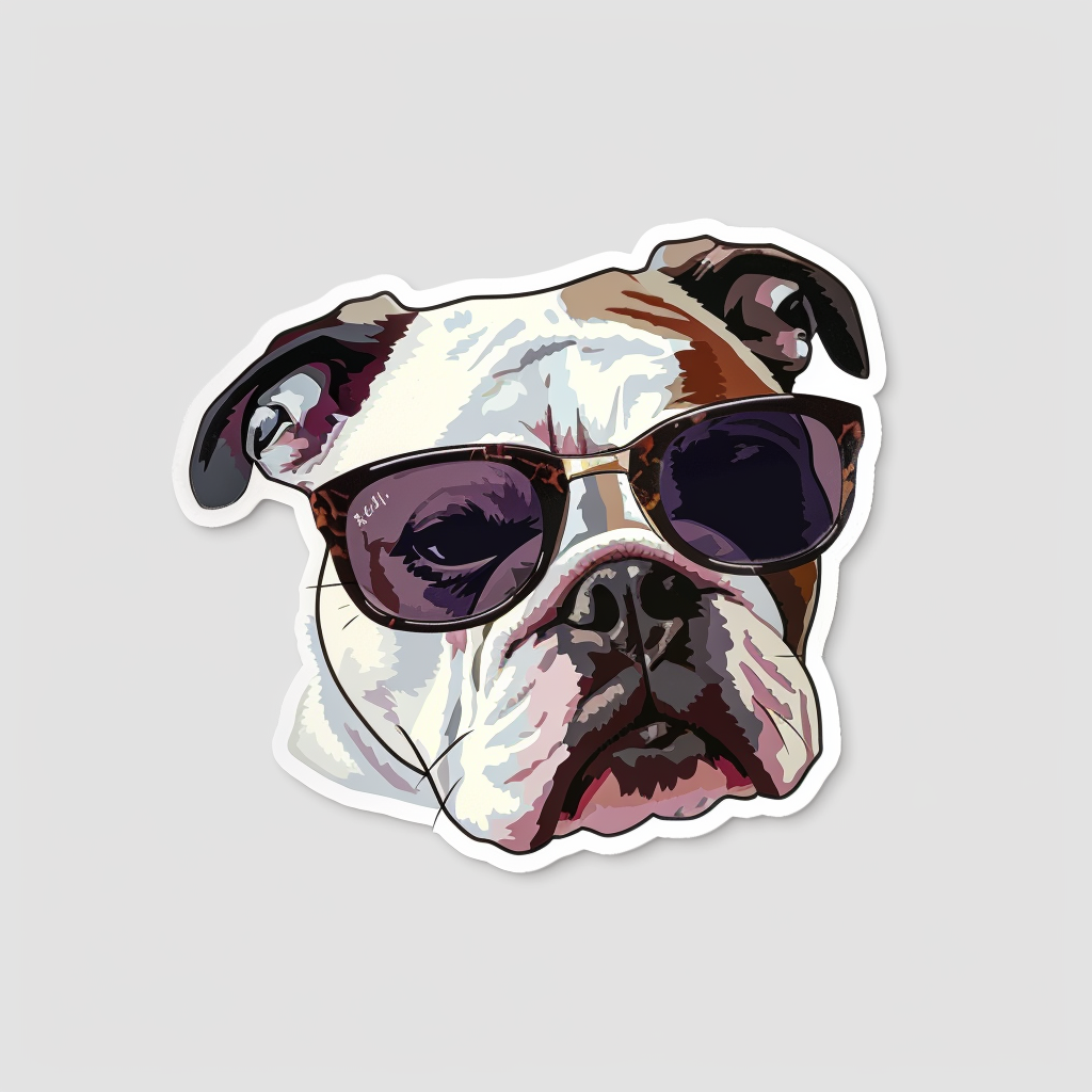 Bulldog Dog majestic Expressive surreal Vinyl Decal Sticker for Car, Laptop, Tumbler and more # F017457