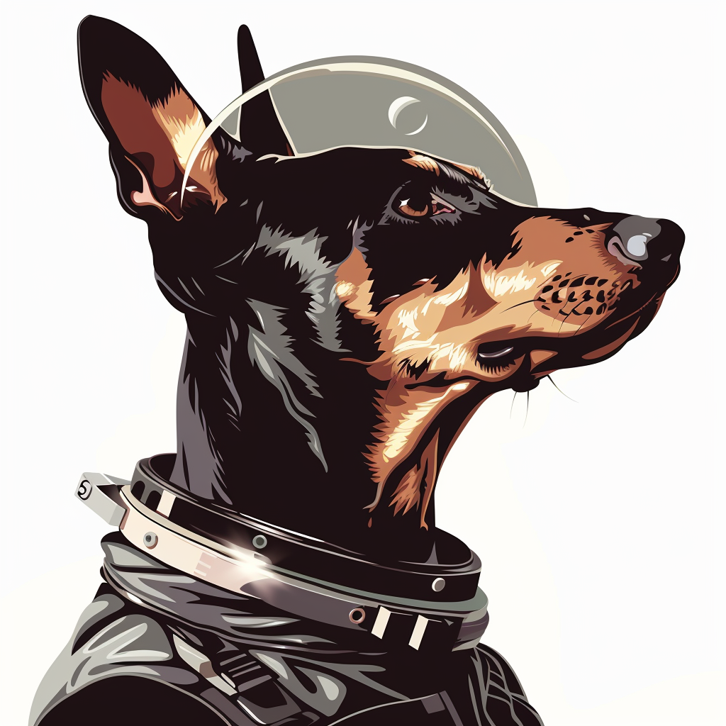 Cute and Adorable Doberman Pinscher Expressive surreal Vinyl Decal Sticker for Car, Laptop, Tumbler and more # F019311